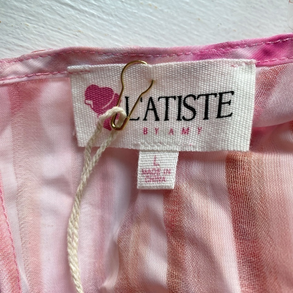 L’ATISTE BY AMY Spring Abstract Ruffle Mini Dress NWT - Picture 9 of 16